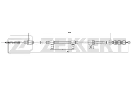 ZEKKERT BZ1003 Трос ручного тормоза правый Kia Cerato 01-, Shuma I, II 98-
