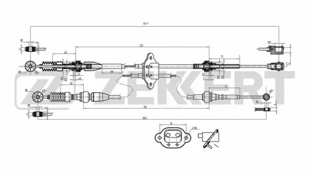 ZEKKERT BZ1031 Трос кпп Daewoo Matiz (M100, M150) 01-, Chevrolet Spark (M100) 05-