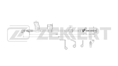 ZEKKERT BZ1073 Трос ручного тормоза задний левый Nissan X-Trail (T31) 07-