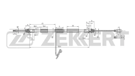 ZEKKERT BZ1077 Трос ручного тормоза задн. лев. Ford Transit V,VI 06-, Tourneo III 06-