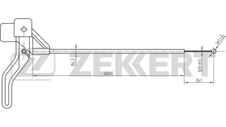 ZEKKERT BZ1081 Трос капота Daewoo Nexia (N100) 95-, Cielo 95-