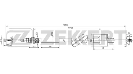 ZEKKERT BZ1097 Трос сцепления Ford Transit II,III,IV 77-