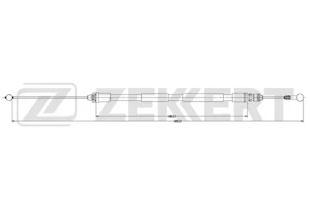 ZEKKERT BZ1100 Трос ручного тормоза левый Nissan Primastar (X83) 01-, Opel Vivaro A 01-, Renault Trafic II 01-