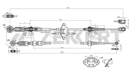 ZEKKERT BZ1105 Трос кпп Daewoo Matiz (M100,M150) 98-