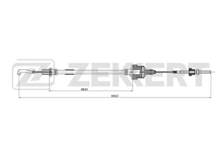 ZEKKERT BZ1160 Трос сцепления Opel Astra F 91-, Kadett E 84-, VW Golf III 93-