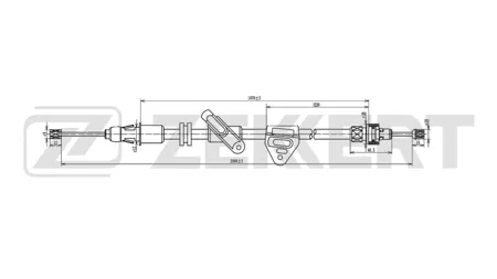 ZEKKERT BZ1173 Трос ручного тормоза задний левый Ford Mondeo IV 07-, Galaxy II 07-, C-Max 07-