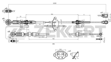 ZEKKERT BZ1185 Трос кпп Daewoo Matiz (M100,M150) 98-