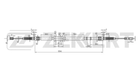ZEKKERT BZ1206 Трос ручного тормоза задн. лев. Audi 80 IV,V 91-