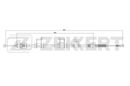 ZEKKERT BZ1307 Трос ручного тормоза правый Kia Ceed 06-, Pro Ceed 08-