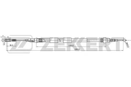 ZEKKERT BZ1327 Трос ручного тормоза лев.прав. Ford Galaxy 95-, Seat Alha Mercedes ra 96-, VW Sharan 95-