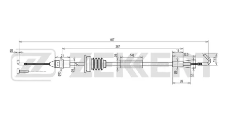 ZEKKERT BZ1397 Трос двери VW Golf IV 97-, Bora 98-