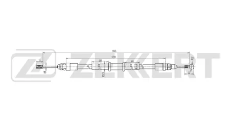 ZEKKERT BZ1440 Трос ручного тормоза лев,прав. Nissan NV400 (X6262B) 11-, Renault Master III 10-, Opel Movano B 10-
