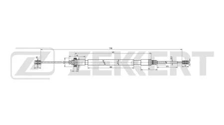 ZEKKERT BZ1450 Трос стояночного тормоза лев,прав. Peugeot 207 06-, 208 12-