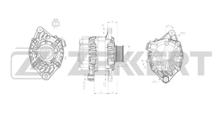 ZEKKERT GE1002 Генератор Kia Ceed 06-, Cerato II,III 09-, Soul II 09-, Hyundai Solaris IV 10-, Elantra IV,V 06-
