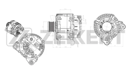 ZEKKERT GE1004 Генератор VW Passat B6 05-, Golf V 03-, TranSporter T5 03-, Multivan T5 03-, Audi A3 96-, Skoda Octavia (1Z3) 04-