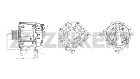 ZEKKERT GE1005 Генератор VW Passat B6 05-, TranSporter T5 09-, Multivan T5 09-, Skoda Superb (3T4,3T5) 08-