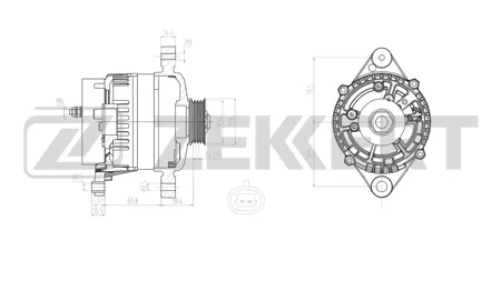 ZEKKERT GE1007 Генератор Chevrolet Aveo Aveo (T250,T255) 05-, Daewoo Aveo (KLAS) 03-, Matiz (M200,M250) 05-