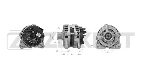 ZEKKERT GE1055 Генератор Nissan Qashqai (J11) 13-, Renault Megane IV 15-, Scenic IV 16-, Opel Vivaro B 14-