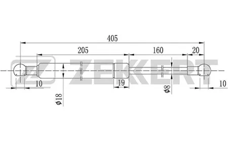 ZEKKERT GF1016 Амортизатор крышки багажника Audi 100 IV 90-, A6 94-