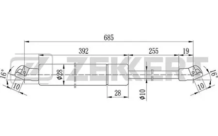 ZEKKERT GF1023 Амортизатор крышки багажника VW TranSporter IV 90-