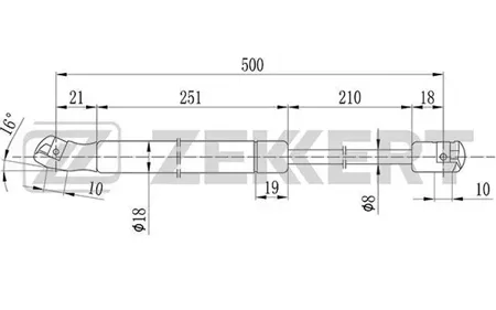 ZEKKERT GF1029 Амортизатор крышки багажника VW Golf III 91-