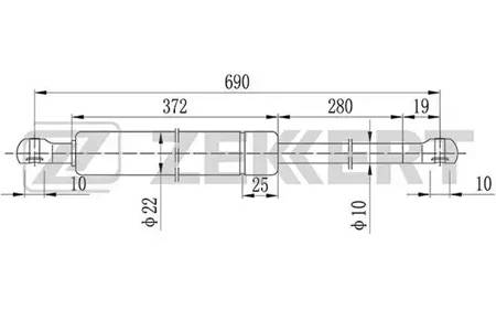 ZEKKERT GF1039 Амортизатор крышки багажника Nissan Kubistar (X76) 03-