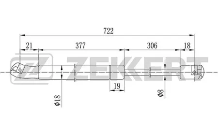 ZEKKERT GF1064 Пружина газовая капота Audi A6 94-