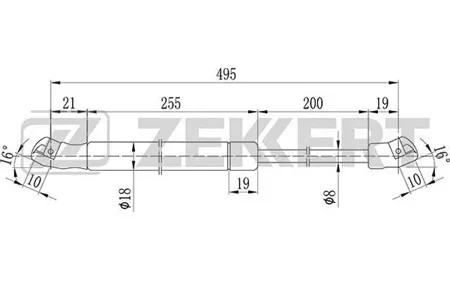 ZEKKERT GF1073 Амортизатор крышки багажника Skoda Octavia (1U2) 96-