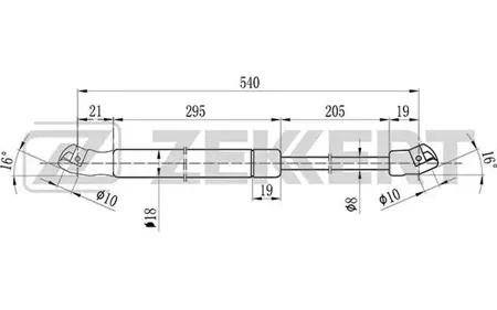 ZEKKERT GF1096 Амортизатор крышки багажника Opel Zafira A 99-