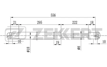 ZEKKERT GF1119 Амортизатор крышки багажника Hyundai Santa Fe 01-