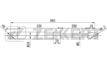 ZEKKERT GF1127 Пружина газовая капота Audi 80 V 91-