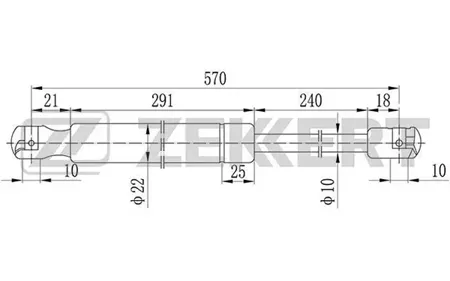 ZEKKERT GF1162 Амортизатор крышки багажника VW TranSporter IV 90-
