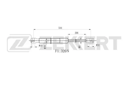 ZEKKERT GF1172 Амортизатор крышки багажника Opel Corsa B 93-