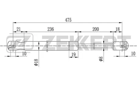 ZEKKERT GF1176 Амортизатор крышки багажника Opel Astra H 04-