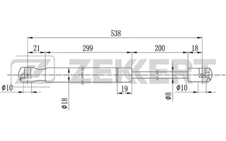 ZEKKERT GF1253 Амортизатор крышки багажника Opel Meriva A 03-