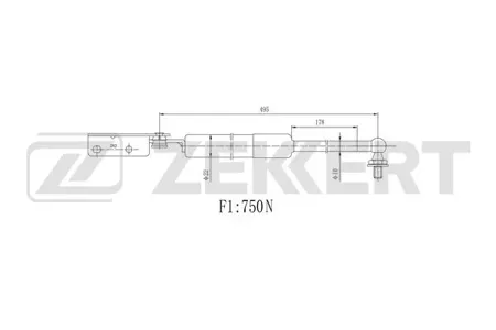ZEKKERT GF1319 Амортизатор крышки багажника прав. Mazda 626 IV 91-
