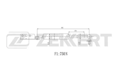 ZEKKERT GF1320 Амортизатор крышки багажника лев. Mazda 626 IV 91-