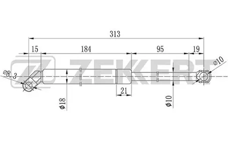 ZEKKERT GF1333 Амортизатор крышки багажника BMW 7 (E38) 94-