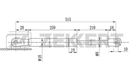 ZEKKERT GF1338 Пружина газовая капота Opel Omega B 94-