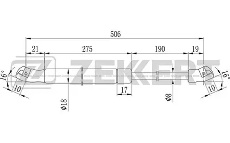 ZEKKERT GF1341 Амортизатор крышки багажника Opel Omega B 94-