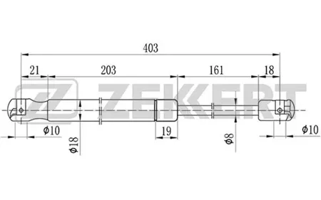ZEKKERT GF1343 Амортизатор крышки багажника Audi A8 94-