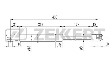 ZEKKERT GF1344 Амортизатор крышки багажника VW Polo III 94-