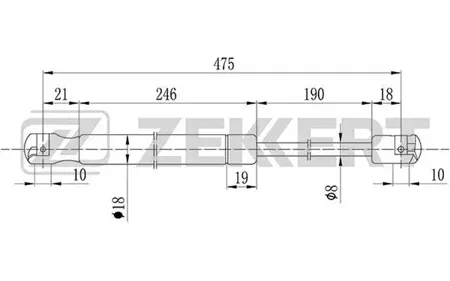 ZEKKERT GF1430 Амортизатор крышки багажника Opel Vectra B 95-