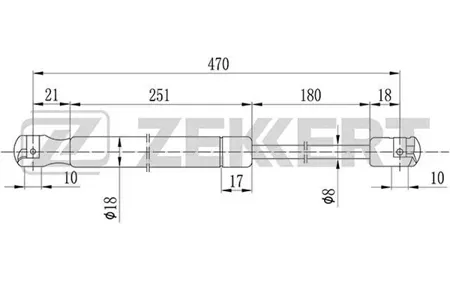 ZEKKERT GF1432 Амортизатор крышки багажника Opel Vectra B 98-