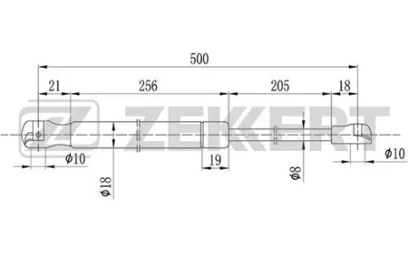 ZEKKERT GF1454 Амортизатор крышки багажника Audi A3 96-, A4 94-