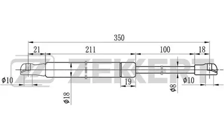 ZEKKERT GF1572 Амортизатор крышки багажника BMW 3 (E46) 97-