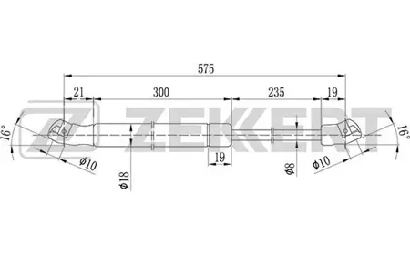 ZEKKERT GF1584 Амортизатор крышки багажника Opel Astra G 98-