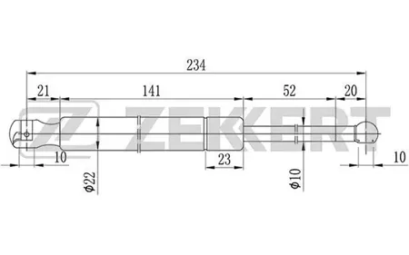 ZEKKERT GF1589 Пружина газовая капота Mercedes M-Class (163) 98-