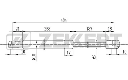 ZEKKERT GF1602 Амортизатор крышки багажника Hyundai Elantra III 00-