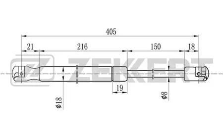 ZEKKERT GF1605 Амортизатор крышки багажника Skoda Octavia (1U5) 98-